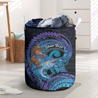Personalised Blue Marlin Fishing New Zealand Laundry Basket NZ Kiwi Cowboy Born To Fish