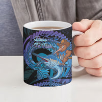 Personalised Blue Marlin Fishing New Zealand Ceramic Mug NZ Kiwi Cowboy Born To Fish