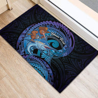 Personalised Blue Marlin Fishing New Zealand Rubber Doormat NZ Kiwi Cowboy Born To Fish