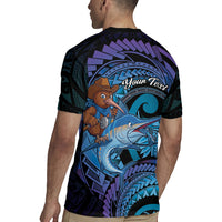 Personalised Blue Marlin Fishing New Zealand Rugby Jersey NZ Kiwi Cowboy Born To Fish LT14 - Polynesian Pride