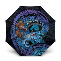 Personalised Blue Marlin Fishing New Zealand Umbrella NZ Kiwi Cowboy Born To Fish