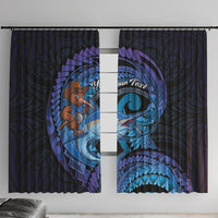 Personalised Blue Marlin Fishing New Zealand Window Curtain NZ Kiwi Cowboy Born To Fish