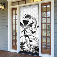 Japan And Hawaii Door Cover Sakura Koi Fish Hawaiian Lei Kanaka - Polynesian Pride