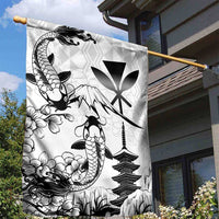 Japan And Hawaii Garden Flag Sakura Koi Fish Hawaiian Lei Kanaka - Polynesian Pride