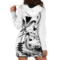 Japan And Hawaii Hoodie Dress Sakura Koi Fish Hawaiian Lei Kanaka - Polynesian Pride