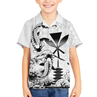 Japan And Hawaii Kid Hawaiian Shirt Sakura Koi Fish Hawaiian Lei Kanaka - Polynesian Pride
