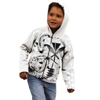 Japan And Hawaii Kid Hoodie Sakura Koi Fish Hawaiian Lei Kanaka - Polynesian Pride