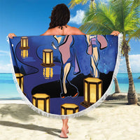 Japan Obon Festival Beach Blanket Sakura Lanterns With Bon Dance - Polynesian Pride