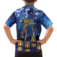 Japan Obon Festival Family Matching Summer Maxi Dress and Hawaiian Shirt Sakura Lanterns With Bon Dance - Polynesian Pride