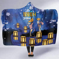 Japan Obon Festival Hooded Blanket Sakura Lanterns With Bon Dance - Polynesian Pride