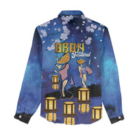 Japan Obon Festival Women Casual Shirt Sakura Lanterns With Bon Dance LT14 - Polynesian Pride