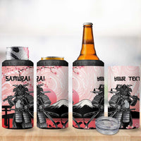 Personalised Japan Samurai Warrior 4 in 1 Can Cooler Tumbler Japanese Cherry Blossom Polynesian Pattern - Polynesian Pride