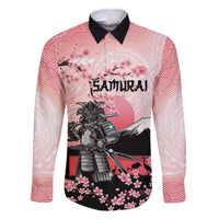 Personalised Japan Samurai Warrior Family Matching Long Sleeve Bodycon Dress and Hawaiian Shirt Japanese Cherry Blossom Polynesian Pattern - Polynesian Pride