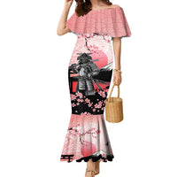 Personalised Japan Samurai Warrior Family Matching Mermaid Dress and Hawaiian Shirt Japanese Cherry Blossom Polynesian Pattern - Polynesian Pride