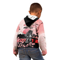 Personalised Japan Samurai Warrior Kid Hoodie Japanese Cherry Blossom Polynesian Pattern - Polynesian Pride