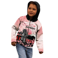 Personalised Japan Samurai Warrior Kid Hoodie Japanese Cherry Blossom Polynesian Pattern - Polynesian Pride
