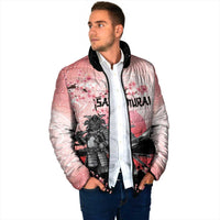 Personalised Japan Samurai Warrior Padded Jacket Japanese Cherry Blossom Polynesian Pattern - Polynesian Pride