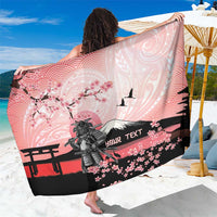 Personalised Japan Samurai Warrior Sarong Japanese Cherry Blossom Polynesian Pattern - Polynesian Pride