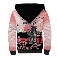 Personalised Japan Samurai Warrior Sherpa Hoodie Japanese Cherry Blossom Polynesian Pattern - Polynesian Pride