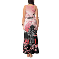 Personalised Japan Samurai Warrior Tank Maxi Dress Japanese Cherry Blossom Polynesian Pattern - Polynesian Pride