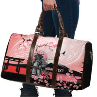 Personalised Japan Samurai Warrior Travel Bag Japanese Cherry Blossom Polynesian Pattern - Polynesian Pride