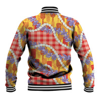 Hawaii Kahili Palaka Motifs Baseball Jacket Hawaiian Honohono Pikake Lei