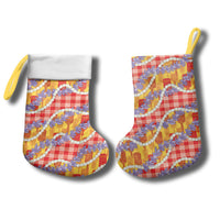Hawaii Kahili Palaka Motifs Christmas Stocking Hawaiian Honohono Pikake Lei LT14 - Polynesian Pride