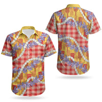 Hawaii Kahili Palaka Motifs Couples Matching Tank Maxi Dress and Hawaiian Shirt Hawaiian Honohono Pikake Lei LT14 - Polynesian Pride