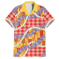 Hawaii Kahili Palaka Motifs Hawaiian Shirt Hawaiian Honohono Pikake Lei LT14 Red - Polynesian Pride