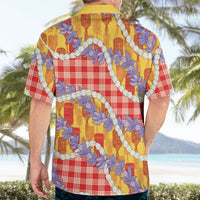 Hawaii Kahili Palaka Motifs Hawaiian Shirt Hawaiian Honohono Pikake Lei LT14 - Polynesian Pride