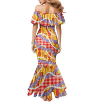 Hawaii Kahili Palaka Motifs Mermaid Dress Hawaiian Honohono Pikake Lei LT14 - Polynesian Pride