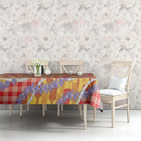Hawaii Kahili Palaka Motifs Tablecloth Hawaiian Honohono Pikake Lei