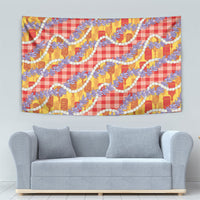 Hawaii Kahili Palaka Motifs Tapestry Hawaiian Honohono Pikake Lei
