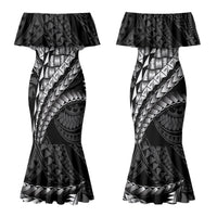 Hawaii Lauhala Tattoo Couples Matching Mermaid Dress and Hawaiian Shirt Hawaiian Hala Leaf Weaving LT14 - Polynesian Pride