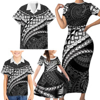 Hawaii Lauhala Tattoo Family Matching Short Sleeve Bodycon Dress and Hawaiian Shirt Hawaiian Hala Leaf Weaving LT14 - Polynesian Pride