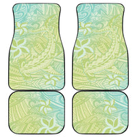 Baby Green Gradient Polynesia Car Mats Hawaiian Tribal Hammerhead Shark Tattoo