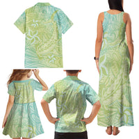 Baby Green Gradient Polynesia Family Matching Tank Maxi Dress and Hawaiian Shirt Hawaiian Tribal Hammerhead Shark Tattoo