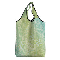 Baby Green Gradient Polynesia Grocery Bag Hawaiian Tribal Hammerhead Shark Tattoo
