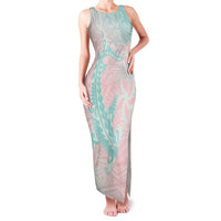 Baby Pink Gradient Polynesia Family Matching Tank Maxi Dress and Hawaiian Shirt Hawaiian Tribal Hammerhead Shark Tattoo