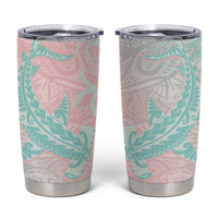 Baby Pink Gradient Polynesia Tumbler Cup Hawaiian Tribal Hammerhead Shark Tattoo