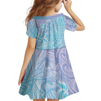 Baby Blue Gradient Polynesia Family Matching Short Sleeve Bodycon Dress and Hawaiian Shirt Hawaiian Tribal Hammerhead Shark Tattoo LT14 - Polynesian Pride
