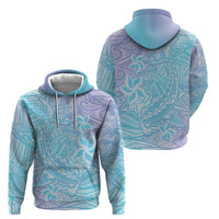 Baby Blue Gradient Polynesia Zip Hoodie Hawaiian Tribal Hammerhead Shark Tattoo