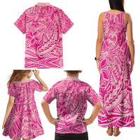 Beige Gradient Polynesia Family Matching Tank Maxi Dress and Hawaiian Shirt Hawaiian Tribal Hammerhead Shark Tattoo