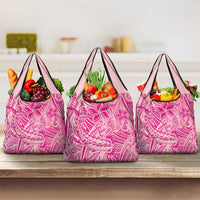 Beige Gradient Polynesia Grocery Bag Hawaiian Tribal Hammerhead Shark Tattoo