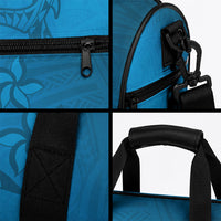 Blue Gradient Polynesia Duffle Bag Hawaiian Tribal Hammerhead Shark Tattoo