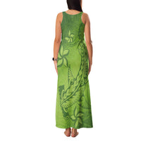 Green Gradient Polynesia Family Matching Tank Maxi Dress and Hawaiian Shirt Hawaiian Tribal Hammerhead Shark Tattoo