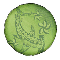 Green Gradient Polynesia Spare Tire Cover Hawaiian Tribal Hammerhead Shark Tattoo