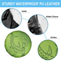 Green Gradient Polynesia Spare Tire Cover Hawaiian Tribal Hammerhead Shark Tattoo