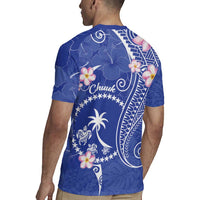 FSM Chuuk Constitution Day Rugby Jersey Frangipani Flowers Polynesian Curves Style