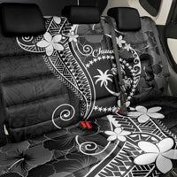 FSM Chuuk Back Car Seat Cover Turtle Tropical Flowers Polynesian - Black